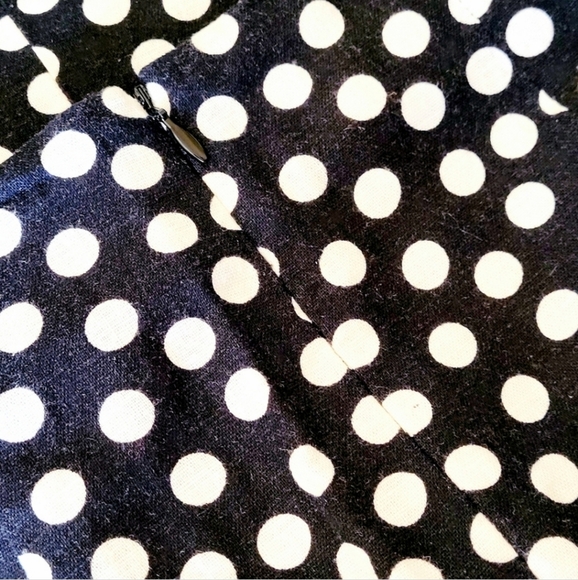 Polka dot black and white linen midi by Cato women's size 8 - Picture 11 of 13